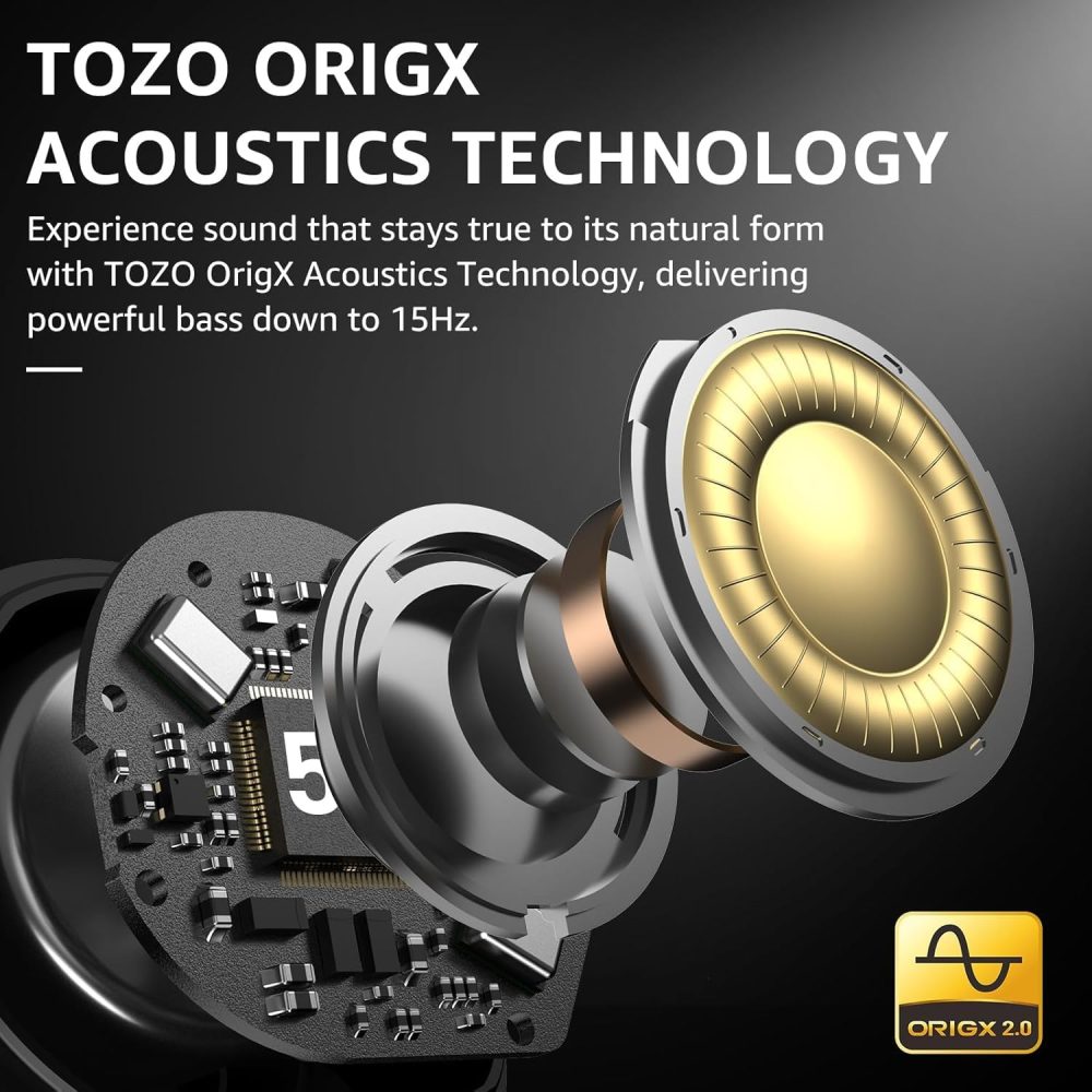 TOZO Hybrid Active Noise Cancelling Wireless Earbuds, 6 Mics ENC Clear Call, IPX8 Waterproof, in Ear Bluetooth 5.3 Headphones Stereo Bass Ear Buds 59H Playtime with LED Display 32 EQs via APP - Image 7